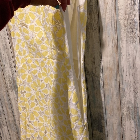 F & F Sunshine Yellow Floral Mesh MIDI Sundress | Size 4 - Picture 7 of 9